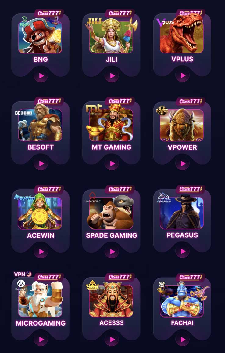 List of slot game bonuses and VPLUS offers at Class777 Casino